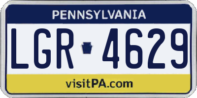 PA license plate LGR4629