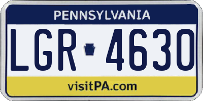 PA license plate LGR4630