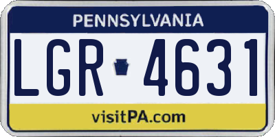 PA license plate LGR4631