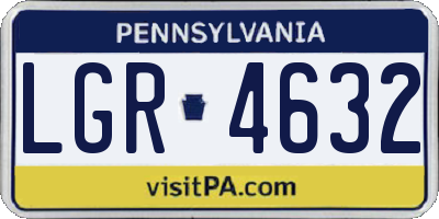 PA license plate LGR4632