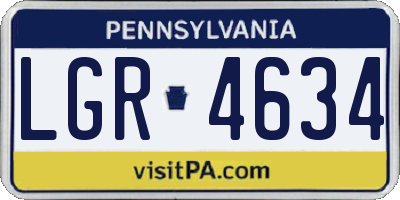 PA license plate LGR4634