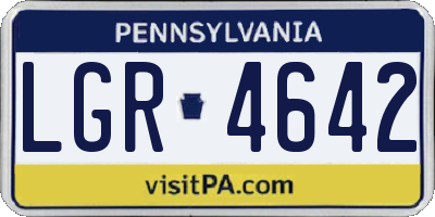 PA license plate LGR4642