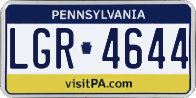 PA license plate LGR4644