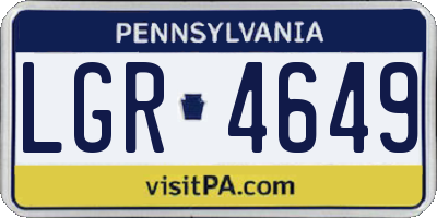 PA license plate LGR4649