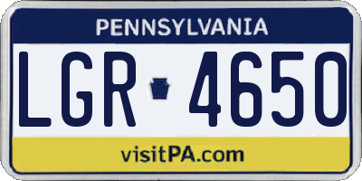 PA license plate LGR4650