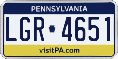 PA license plate LGR4651