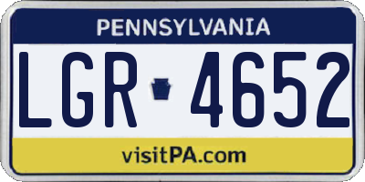 PA license plate LGR4652