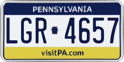 PA license plate LGR4657