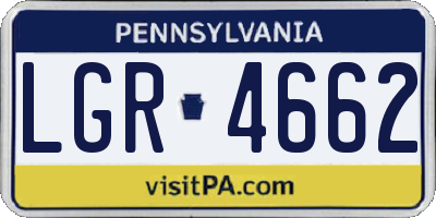 PA license plate LGR4662