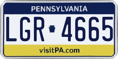 PA license plate LGR4665