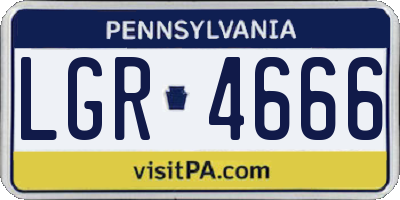 PA license plate LGR4666