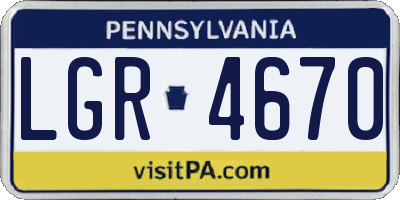 PA license plate LGR4670
