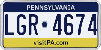 PA license plate LGR4674