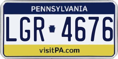 PA license plate LGR4676