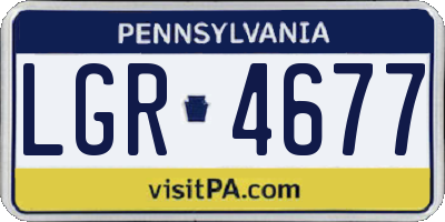 PA license plate LGR4677