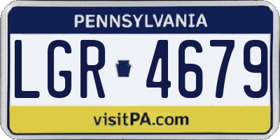 PA license plate LGR4679