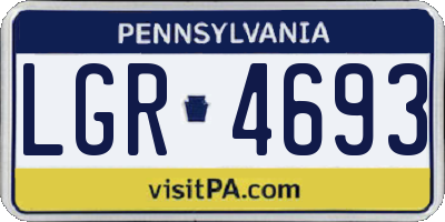 PA license plate LGR4693