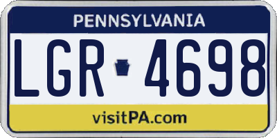 PA license plate LGR4698