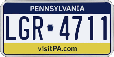 PA license plate LGR4711