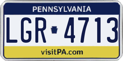 PA license plate LGR4713