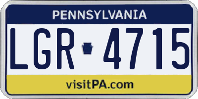 PA license plate LGR4715