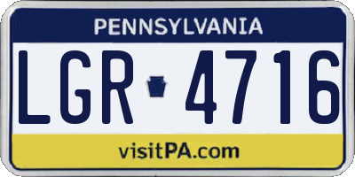 PA license plate LGR4716