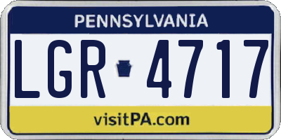 PA license plate LGR4717