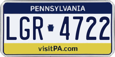 PA license plate LGR4722