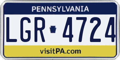 PA license plate LGR4724