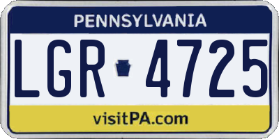 PA license plate LGR4725