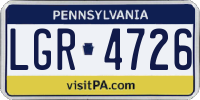 PA license plate LGR4726
