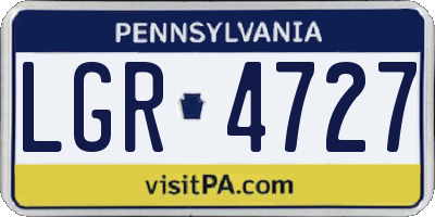 PA license plate LGR4727