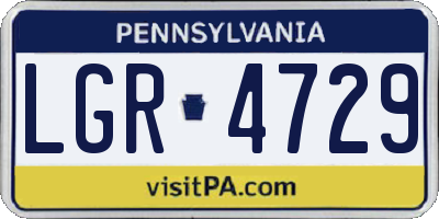 PA license plate LGR4729