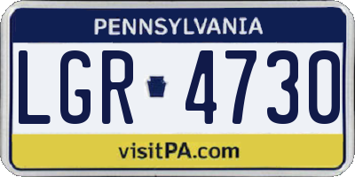 PA license plate LGR4730