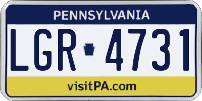 PA license plate LGR4731