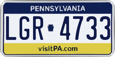 PA license plate LGR4733