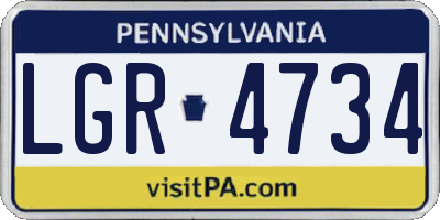 PA license plate LGR4734