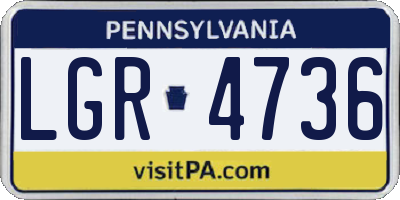 PA license plate LGR4736