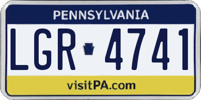 PA license plate LGR4741