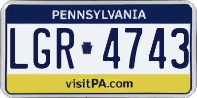 PA license plate LGR4743