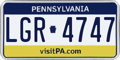 PA license plate LGR4747