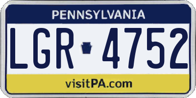 PA license plate LGR4752