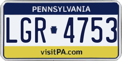 PA license plate LGR4753