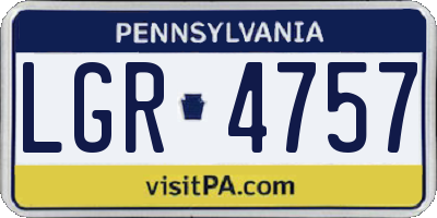 PA license plate LGR4757