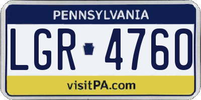 PA license plate LGR4760
