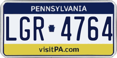 PA license plate LGR4764