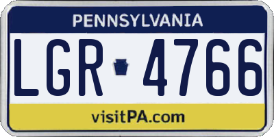 PA license plate LGR4766