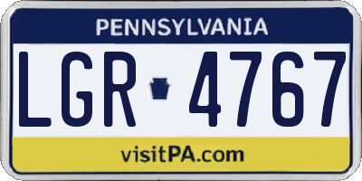 PA license plate LGR4767