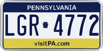 PA license plate LGR4772