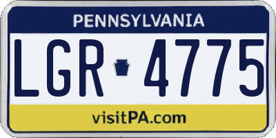 PA license plate LGR4775